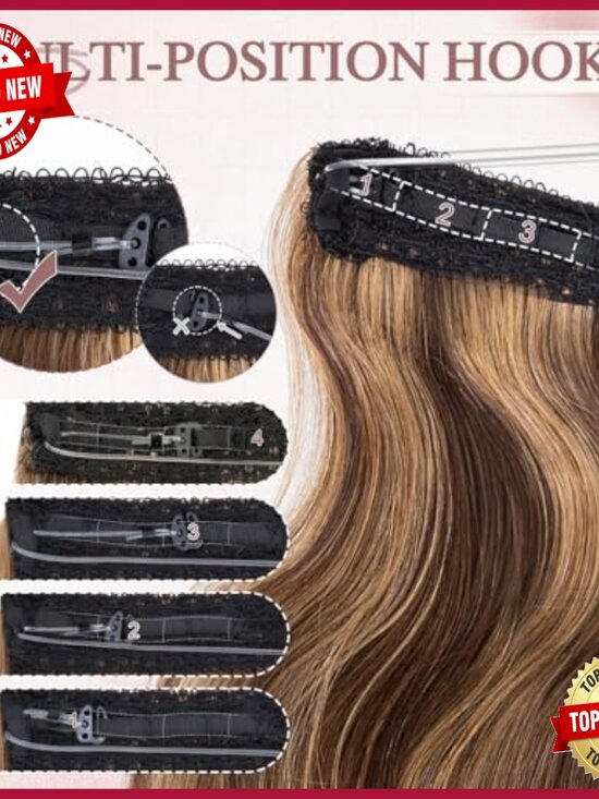 Real Human Hair Halo Extensions 18 Inch Wavy Invisible Wire Adjustable